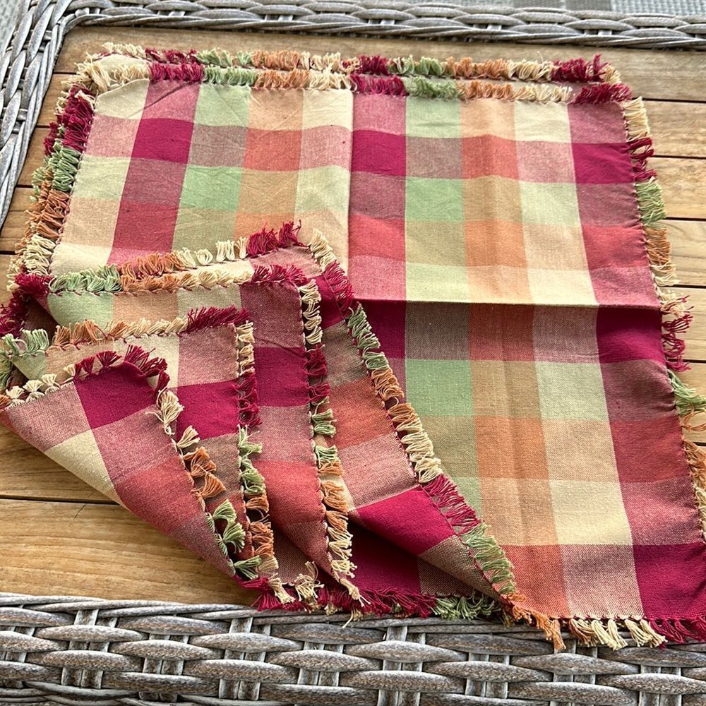 Homegoods Checkered Cloth Napkins Decor (4)